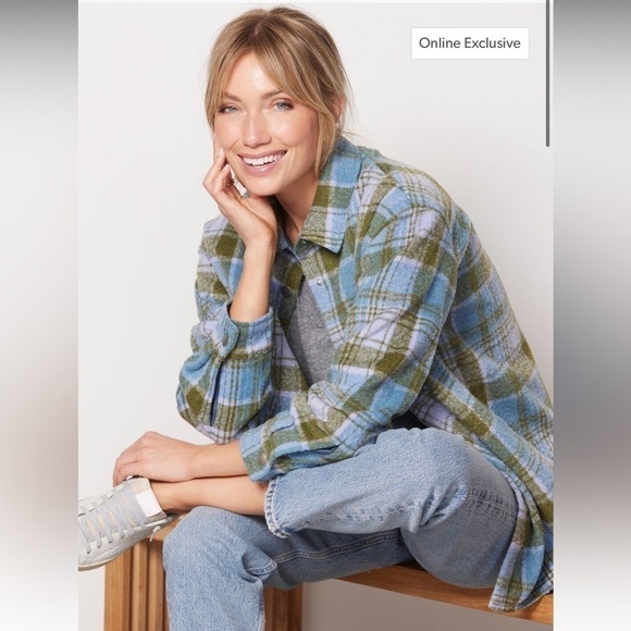 Monrow Plaid Flannel Jacket - Picture 7 of 9